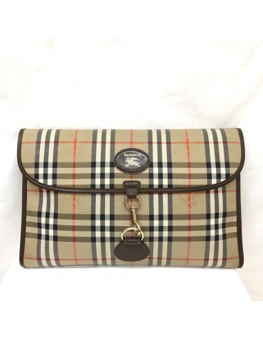 BURBERRYS Burberry Document Case Clutch Bag Check Horsemark Leather Patch Mens Womens Amélioration de cerveau avec